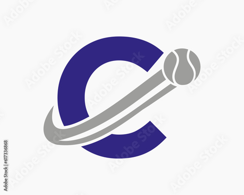 Letter C Tennis Club Logo Design Template. Tennis Sport Academy, Club Logo