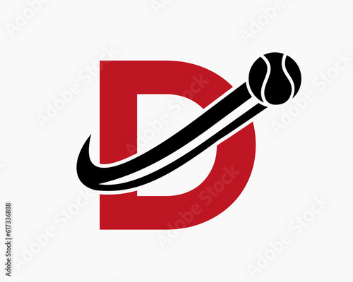 Letter D Tennis Club Logo Design Template. Tennis Sport Academy, Club Logo