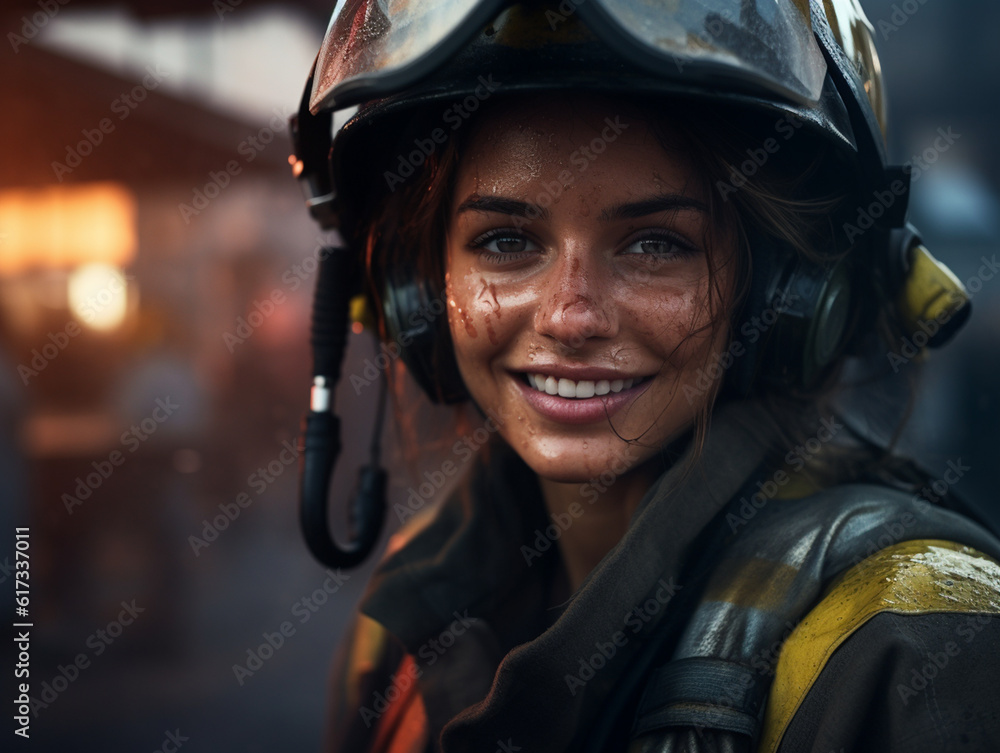A stunning representation of a courageous fireman A stunning representation of a courageous fireman
