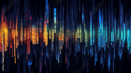 A Digital Tapestry: Exploring the Intricate Interplay of Glitch Art, Abstract Forms, Technological Wonders, and Textural Richness on a Dark Background