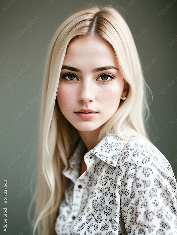 Portrait of a young woman, generative AI