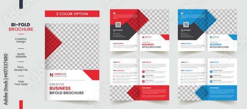 Clean Corporate bifold brochure template premium style with modern style and clean concept use for business proposal and business profile 
