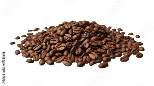 a substantial, dark roasted coffee bean pile, giving off an earthy aroma and appearance. 