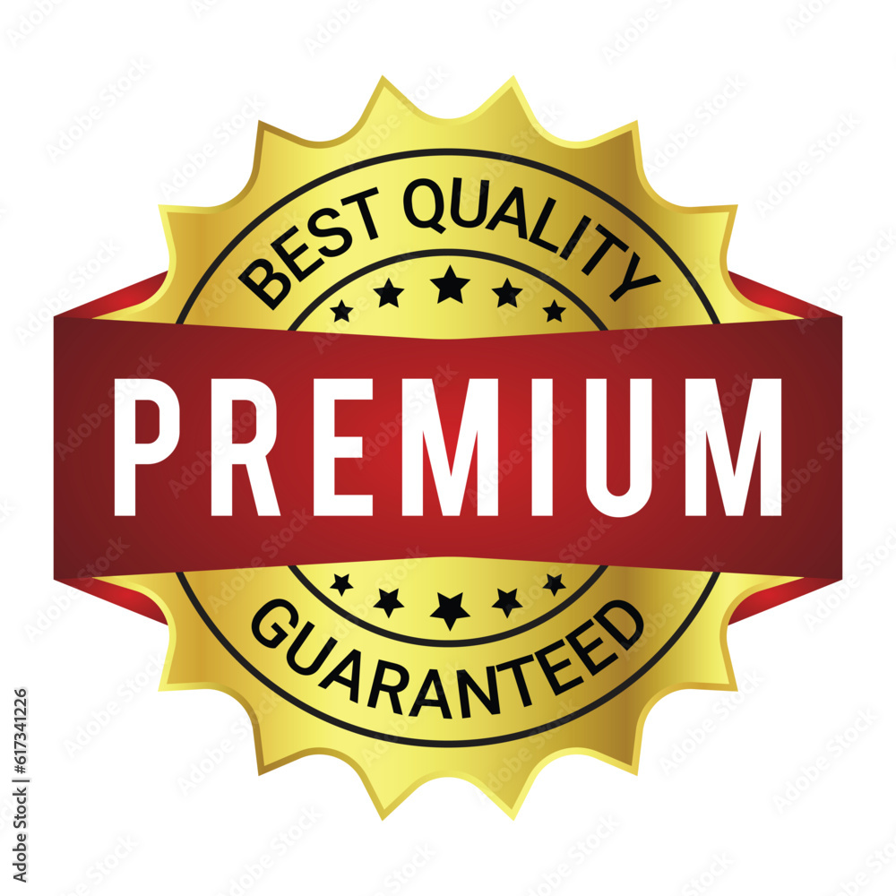 Guaranteed premium quality gold sign round label Vector Image