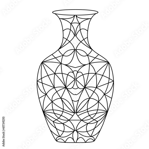 A simple drawing of a vase for coloring.
