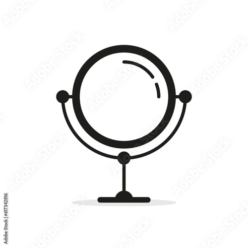 black small makeup round mirror for bathroom