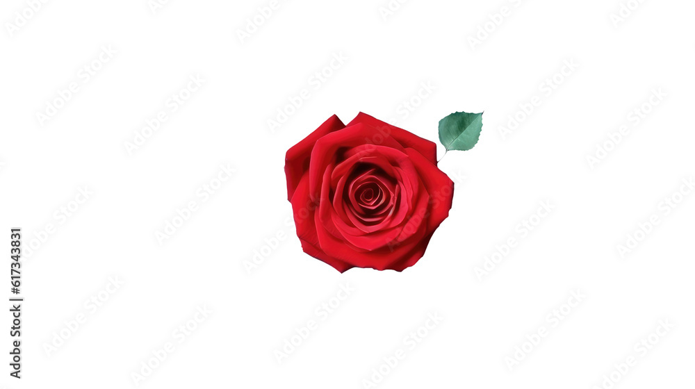 Fototapeta premium Top View of Red Rose Flower Element.