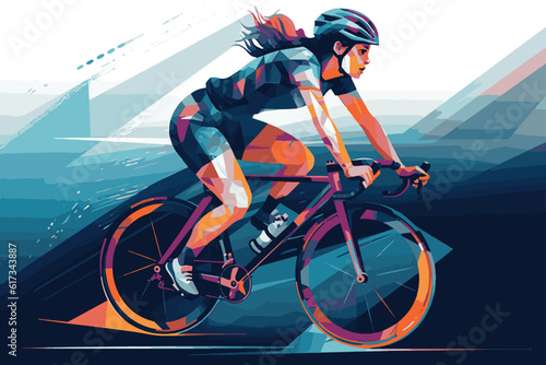 cyclists on bicycle with vector format
