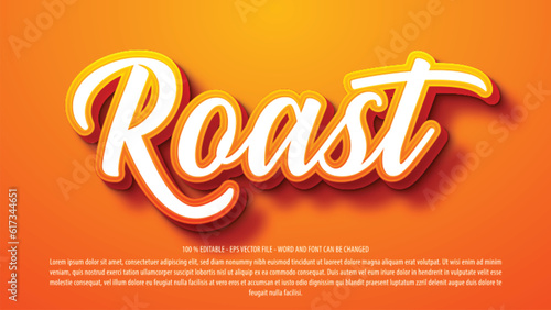 Editable text effect roast 3d style