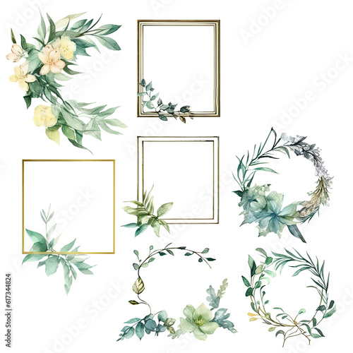 Different Shape Floral Frames Collection