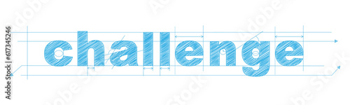 CHALLENGE blue vector draft text