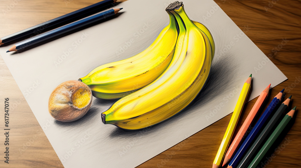 Banana sketch stock illustration. Illustration of banana - 40968342