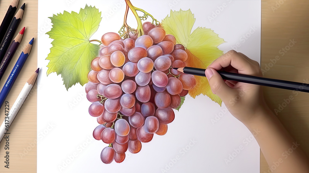 Buy Wine Grapes Still Life Original Pencil Drawing Wall Art Online in India   Etsy