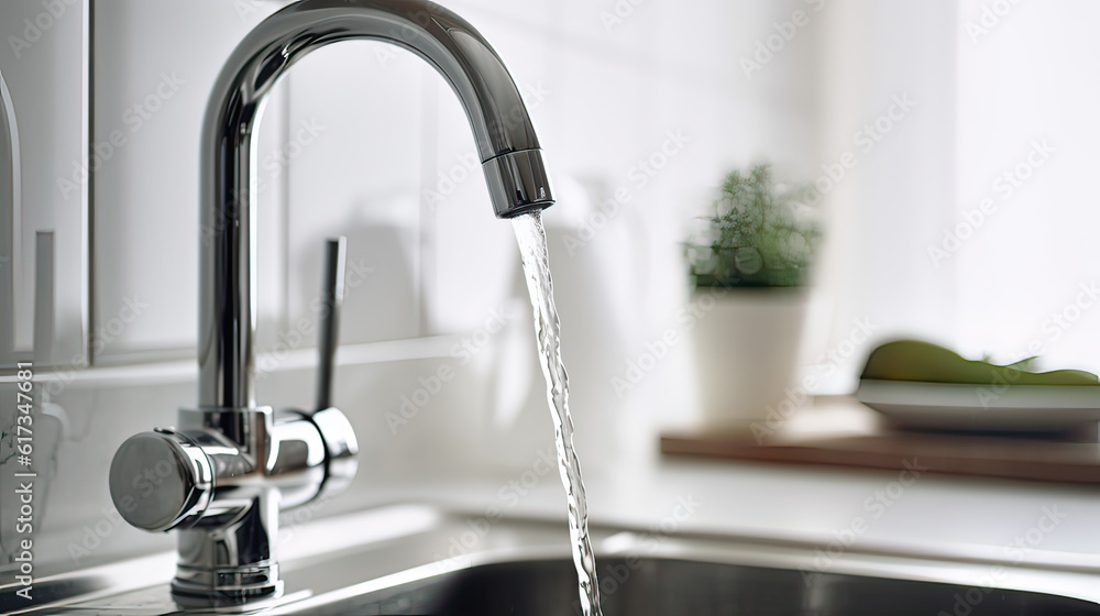 Water tap , faucet. Flow water in bathroom with sink. Modern clean house. Light kitchen. Hygiene concept. Water tap , faucet. Flow water in bathroom with sink. Modern clean house. Light kitchen. Hygiene concept.
