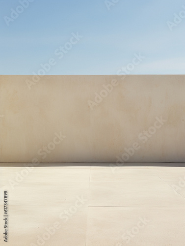 Summer themed empty table background, created with AI Generative Technology