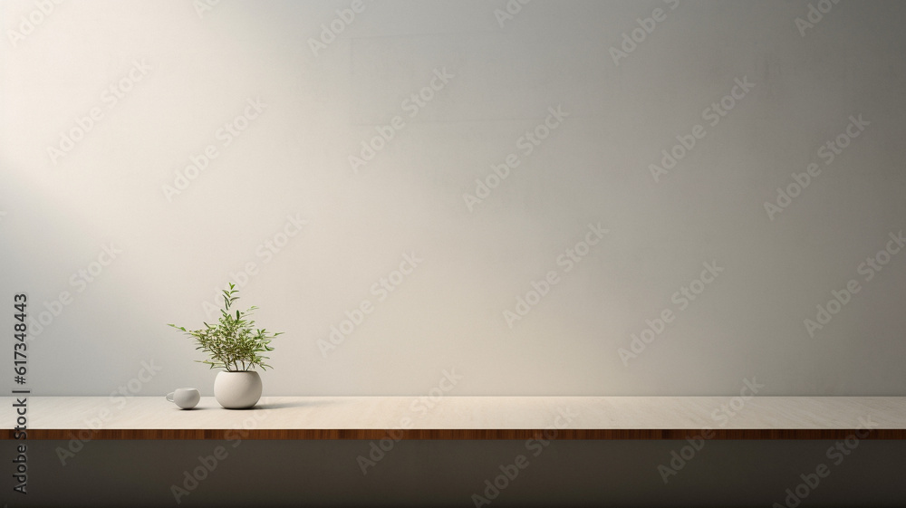 Minimalistic themed empty table background, created with AI Generative Technology