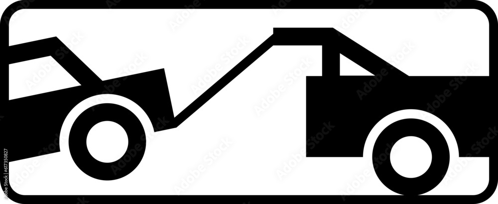 Towed vehicle sign vector. Warning road sign. Towed vehicle sign vector. Warning road sign.