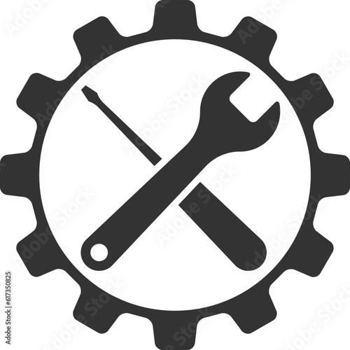 Tools vector wrench icon. Spanner logo design element. Key tool isolated on white background.