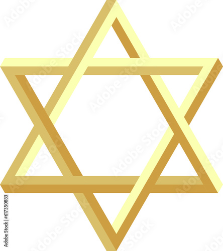 Jewish Star of David icon. Vector six pointed stars symbol.