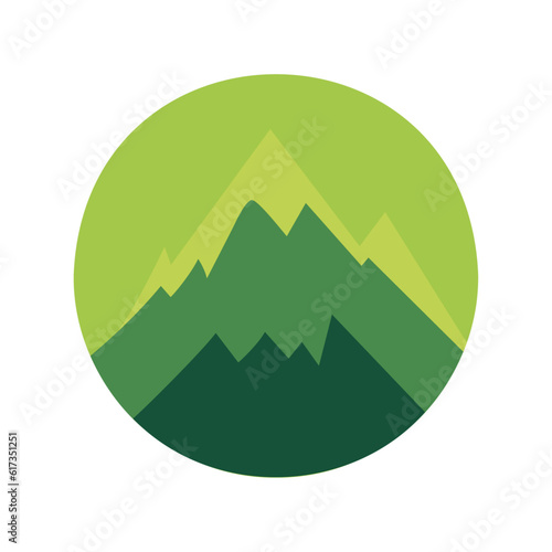 circular design illustration icon different type color mountains isolated on white background using vector illustration art