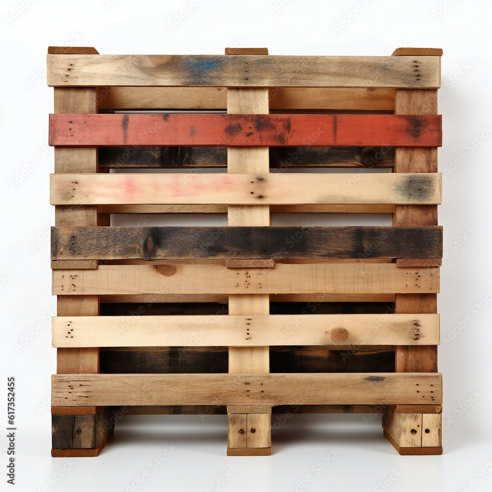 Wooden pallet on white background Generative AI Wooden pallet on white background Generative AI