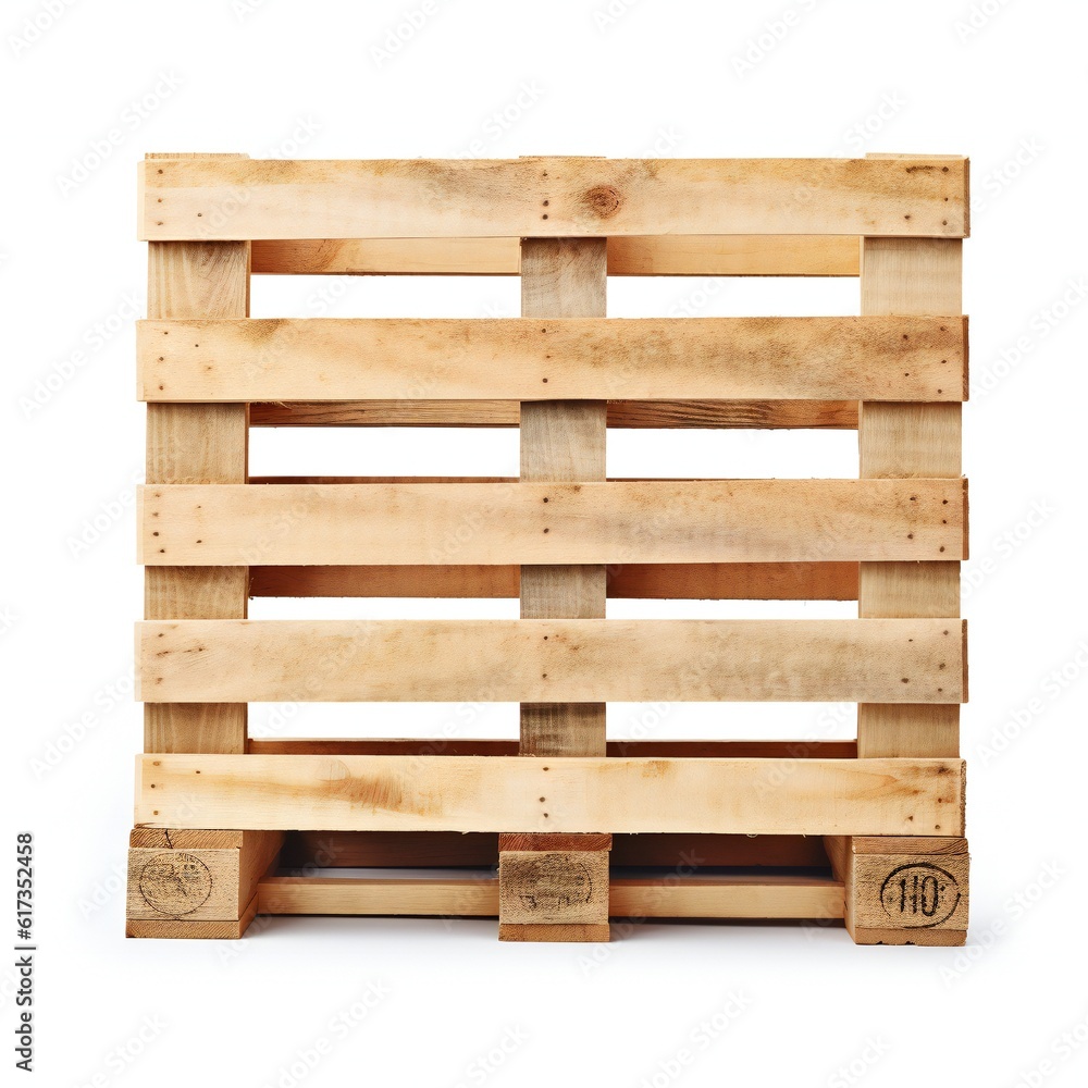 Wooden pallet on white background Generative AI Wooden pallet on white background Generative AI