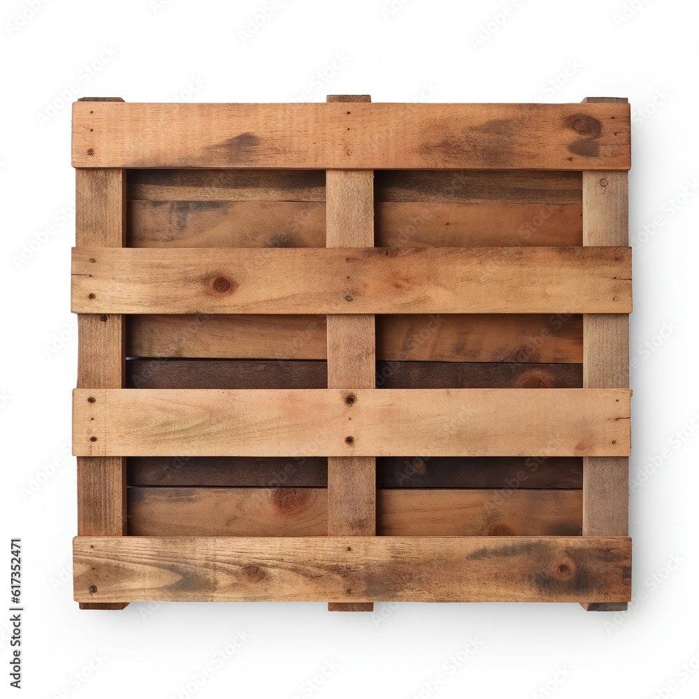 Wooden pallet on white background Generative AI Wooden pallet on white background Generative AI