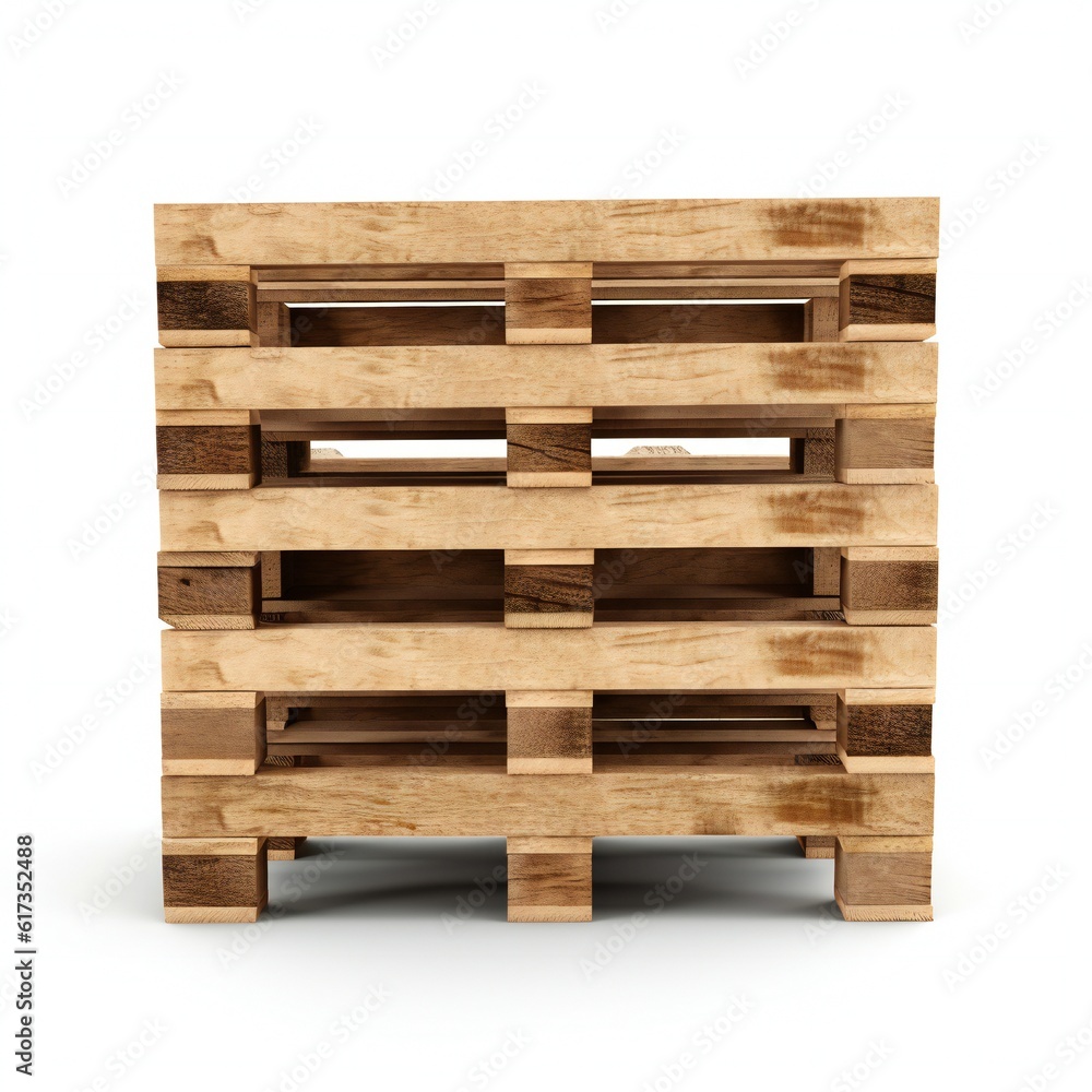 Wooden pallet on white background Generative AI Wooden pallet on white background Generative AI