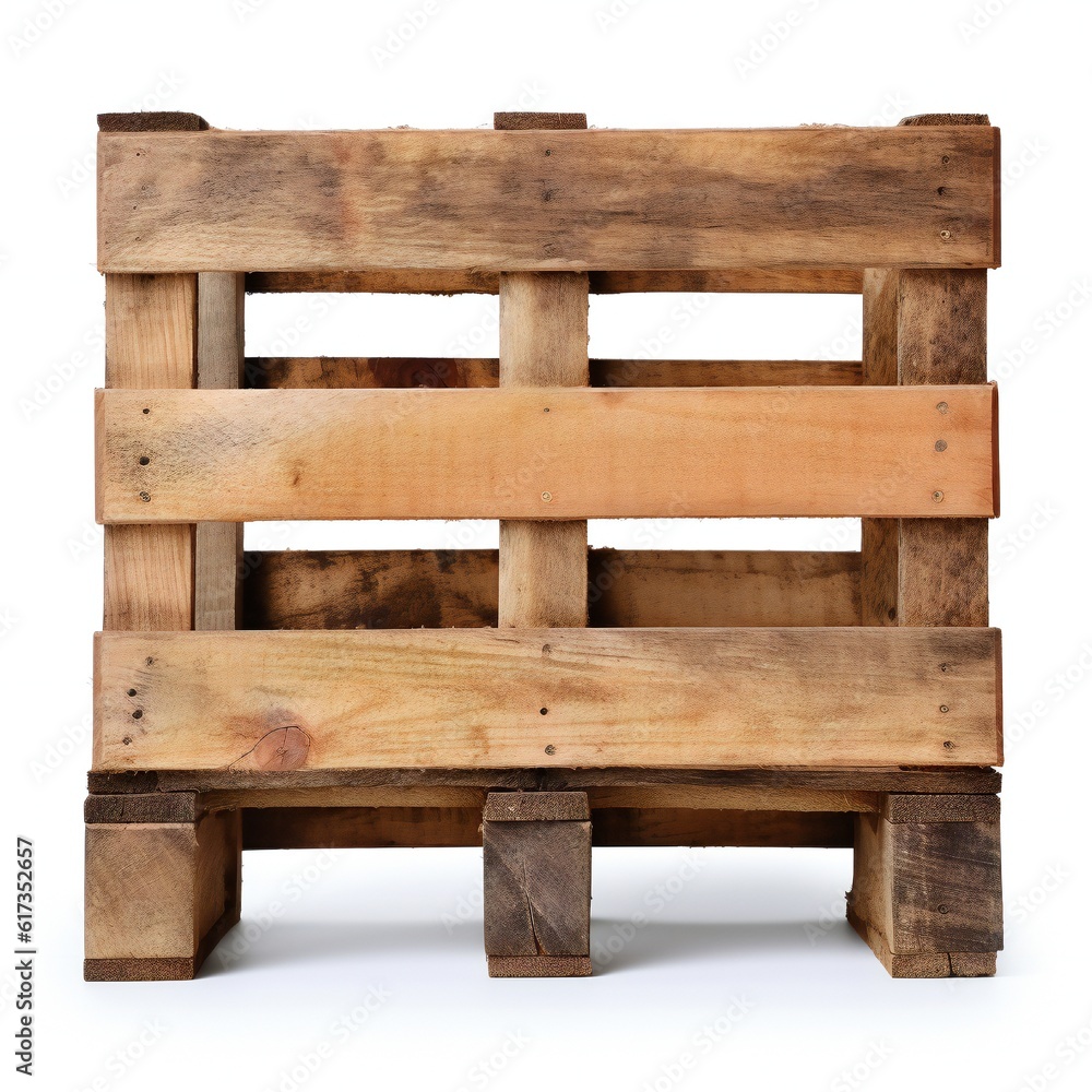 Wooden pallet on white background Generative AI Wooden pallet on white background Generative AI