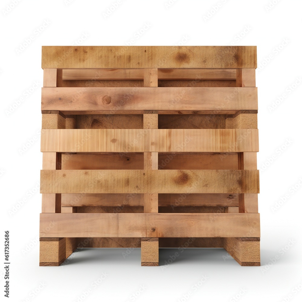 Wooden pallet on white background Generative AI Wooden pallet on white background Generative AI