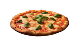 a delicious, freshly baked margherita pizza with a generous amount of fresh basil leaves on top. 