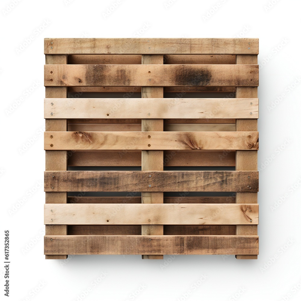 Wooden pallet on white background Generative AI Wooden pallet on white background Generative AI