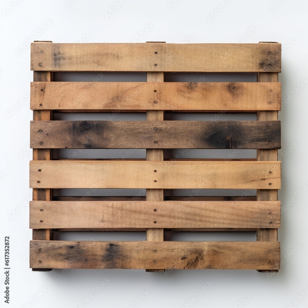 Wooden pallet on white background Generative AI Wooden pallet on white background Generative AI