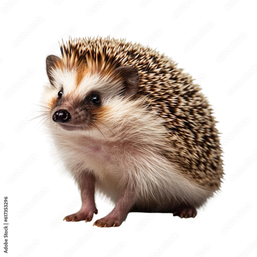 A Curious Hedgehog isolated on transparent png background cutout, generative Ai A Curious Hedgehog isolated on transparent png background cutout, generative Ai