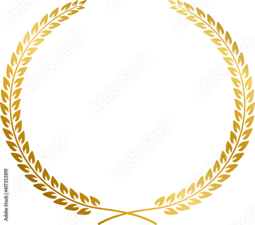 �ollection of golden frames from laurel branches with foliage. Vector illustration