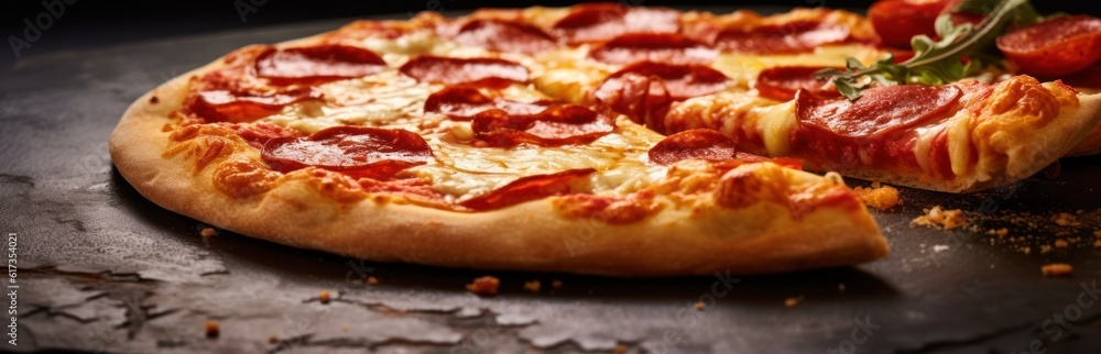 Traditional italian pizza. Delicious taste pepperoni pizza. Generative AI Traditional italian pizza. Delicious taste pepperoni pizza. Generative AI