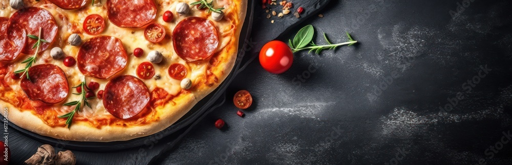Traditional italian pizza. Delicious taste pepperoni pizza. Generative AI Traditional italian pizza. Delicious taste pepperoni pizza. Generative AI