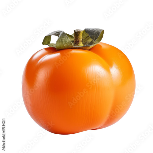 Ripe Persimmon Isolated on Transparent Background Food Illustration