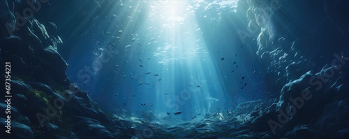 Foto Sea or ocean underwater photo, generative ai