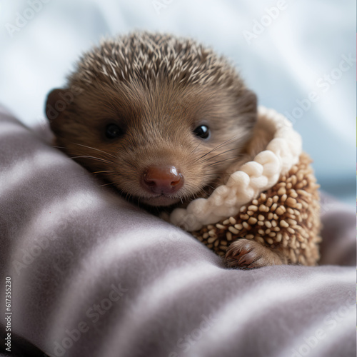 hedgehog in the hands photo