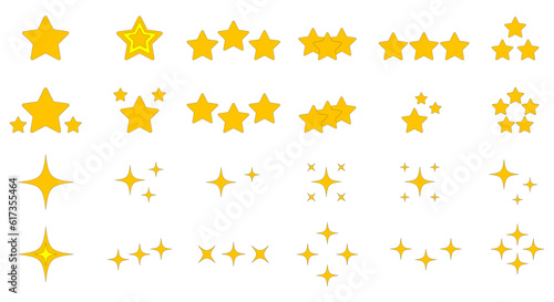 Set Of Vector Stars And Sparkles