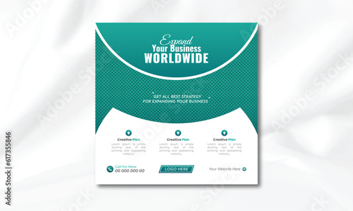 Corporate Modern Marketing Social Media Post Design Template For Instagram