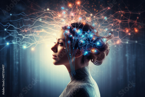 Neuroenhancement and Cognitive Expansion: With advancements in neurotechnology, people may have the ability to enhance their cognitive abilities, memory, and learning capacity, Generative AI photo
