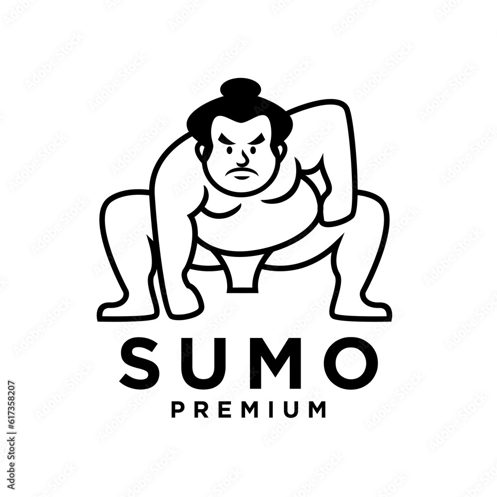 Sumo mascot logo icon design illustration