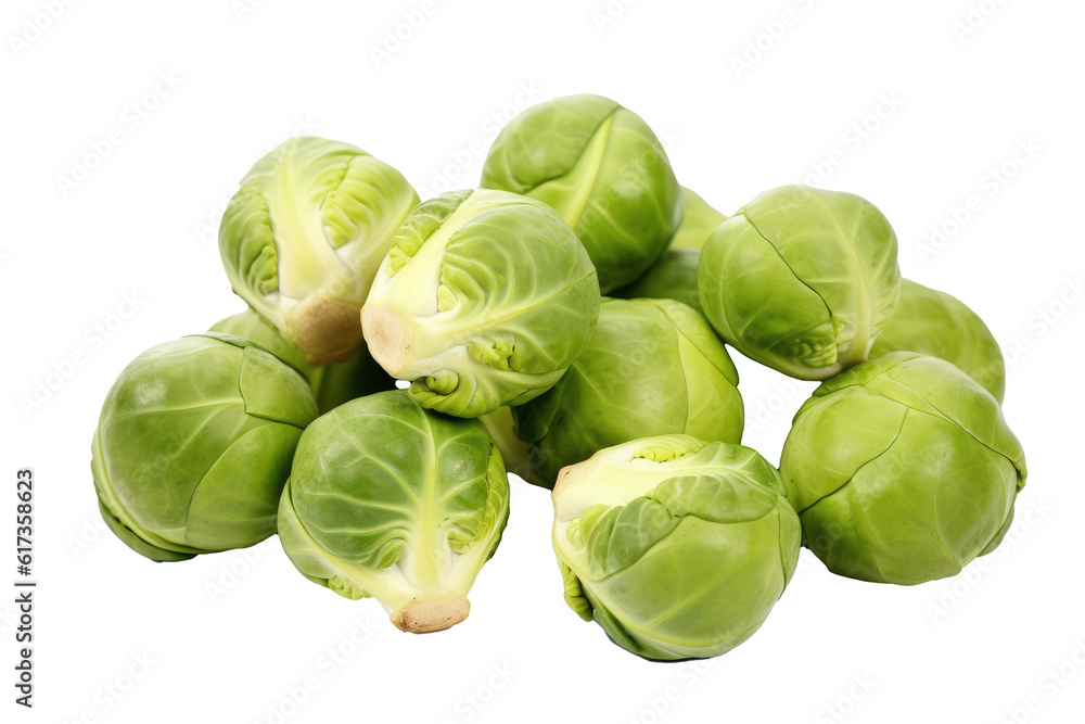 Brussels sprouts. Transparent background. generative AI Brussels sprouts. Transparent background. generative AI