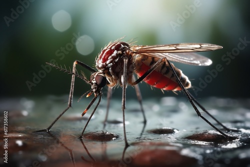 Mosquito-Borne Fever Trio Dengue Zika and Chikungunya by Aides Mosquito. Mosquito day.AI