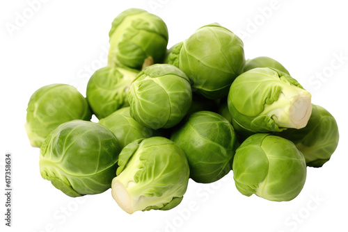 Brussels sprouts. Transparent background. generative AI photo