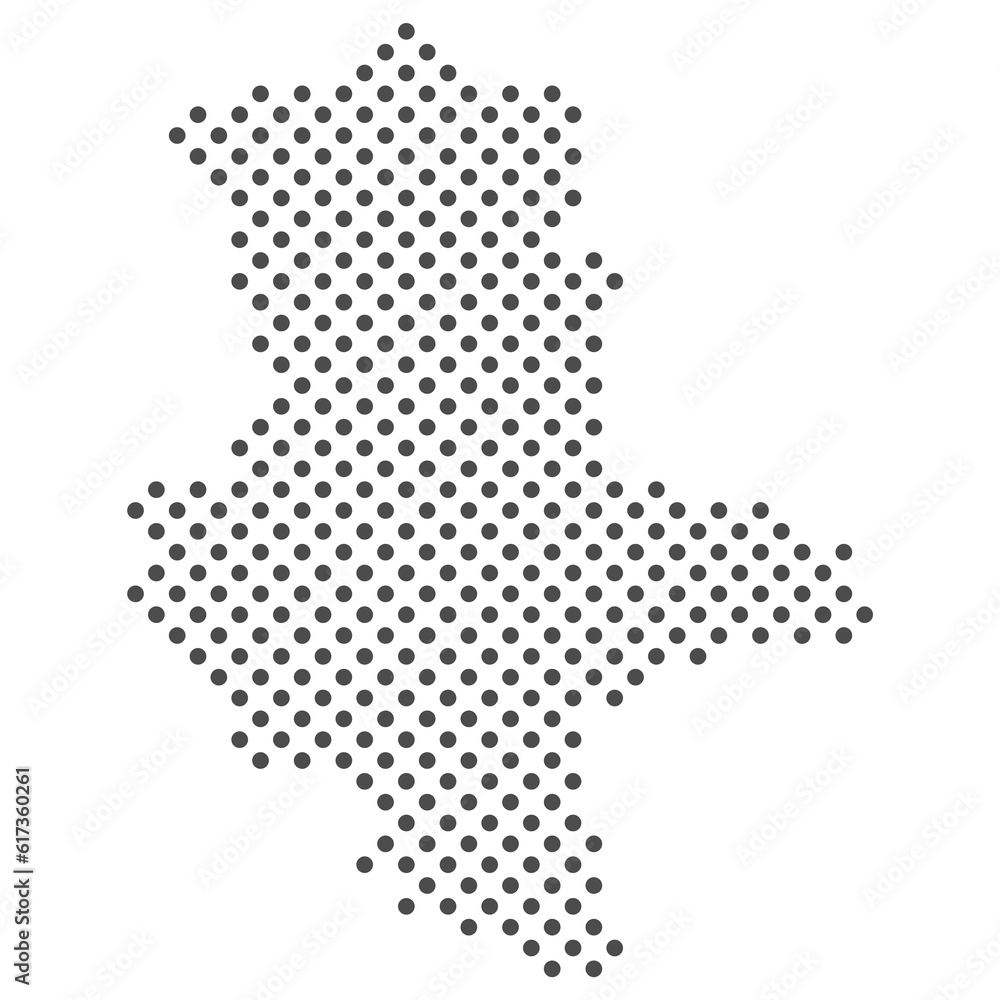 Bundesland Sachsen-Anhalt: Karte aus dunklen Punkten