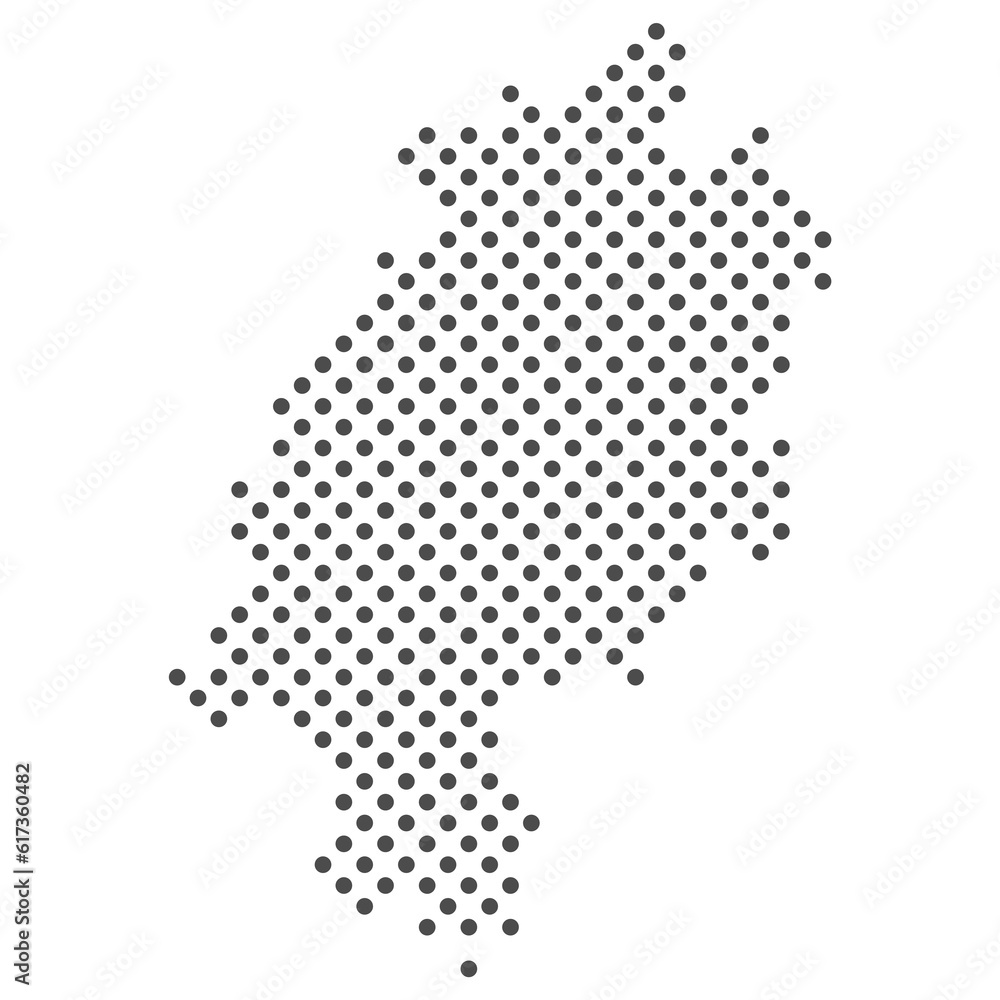 Bundesland Hessen: Karte aus dunklen Punkten