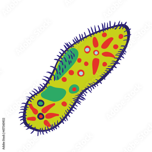 Fotografie flat cartoon infusoria slipper in vector